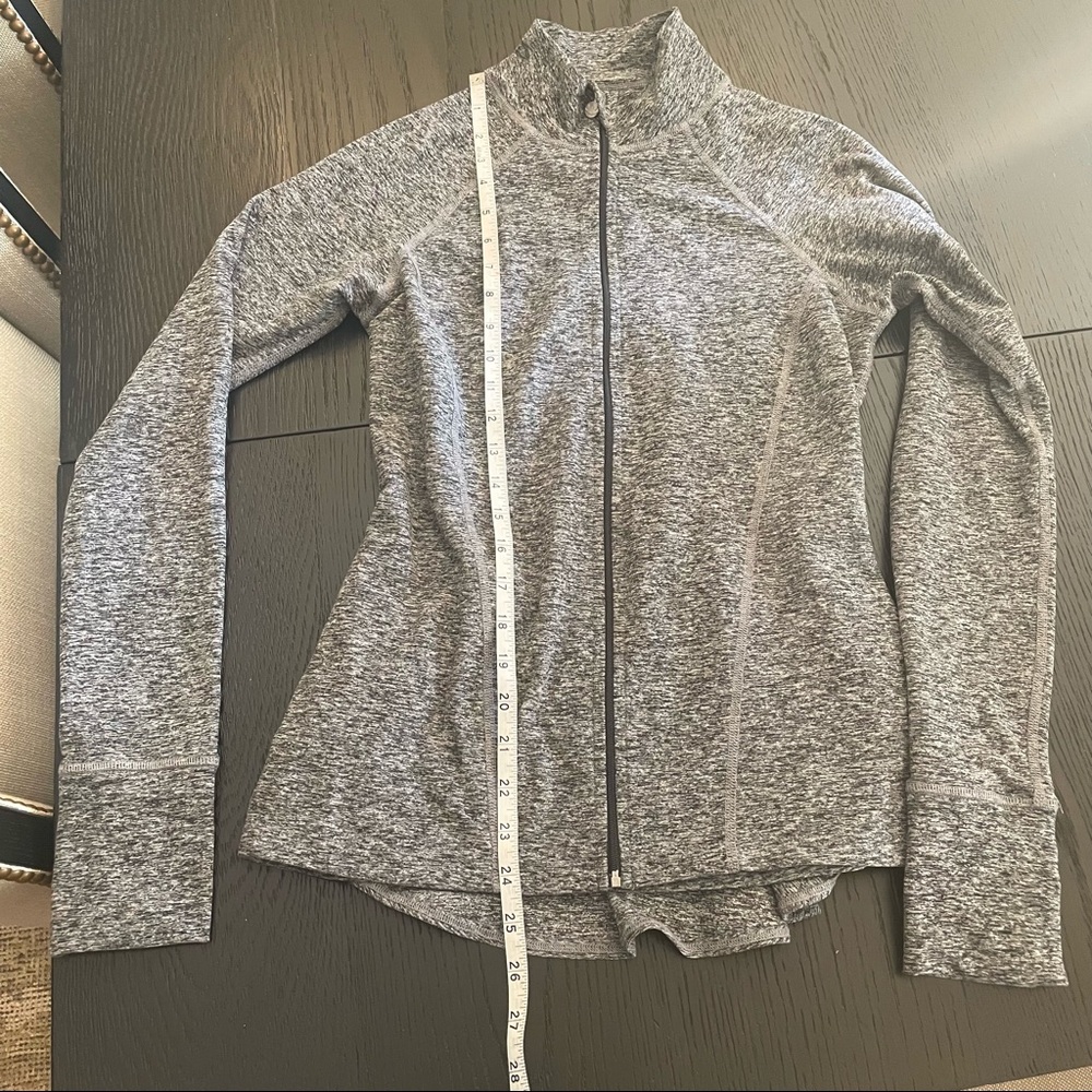 Beyond yoga super soft brushed cotton zip up with ruffle detail on back